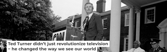 Ted Turner attends the CNN launch event in Atlanta, Ga., on June 1, 1980. Rick Diamond/Getty Images